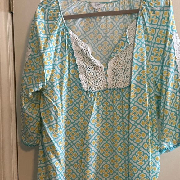 yellow and light blue and white crown and ivy size 1X great condition - Picture 2 of 2